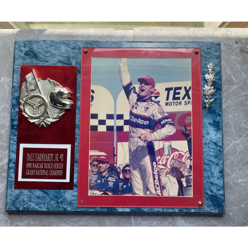DALE EARNHARDT JR 1998 SIGNED 1ST GRAND NATIONAL PLAQUE WITH AUTHENTICATION